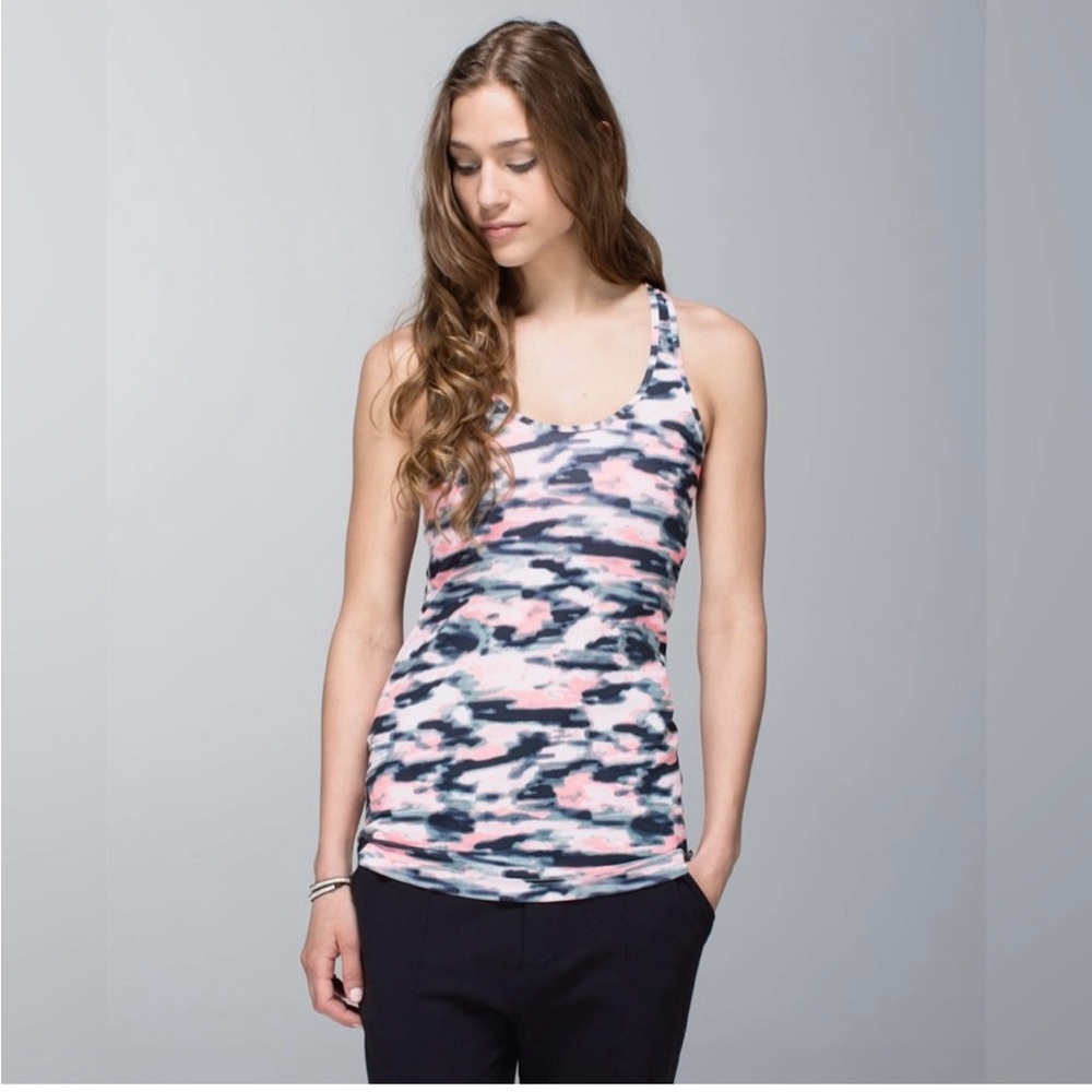 Lululemon Cool racerback wamo camo barely pink